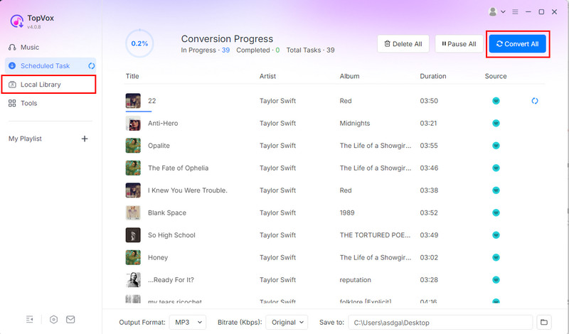 Convert All Music Songs
