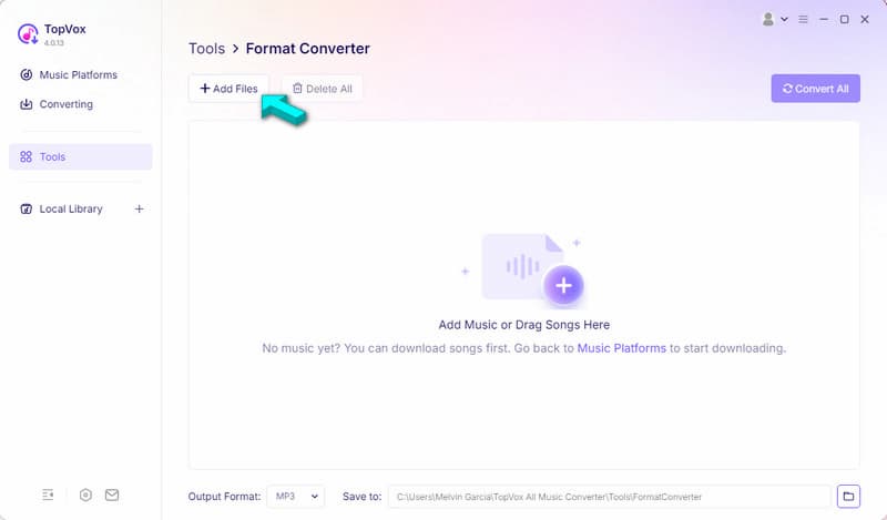 Import Aac Files For Conversion In Topvox