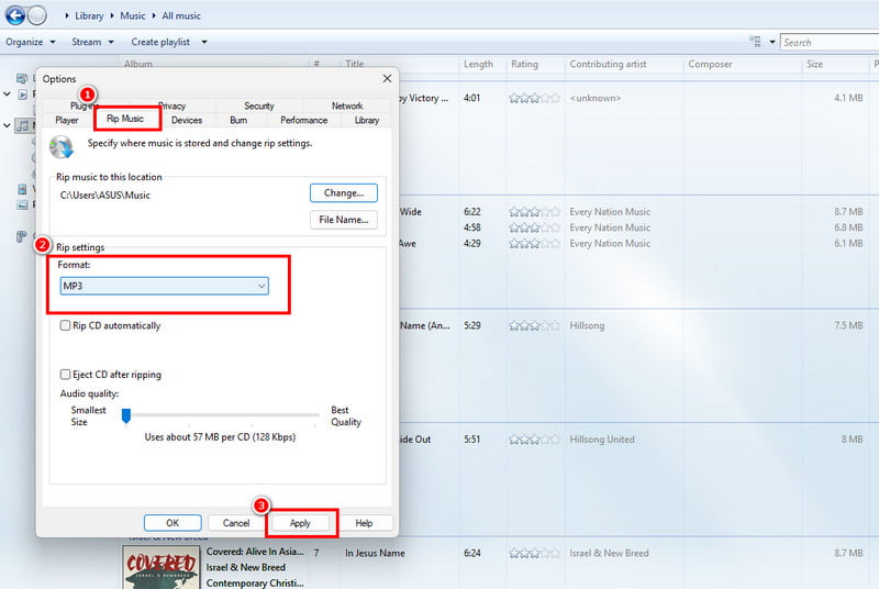 Convert AAC to MP3 Windows Media Player
