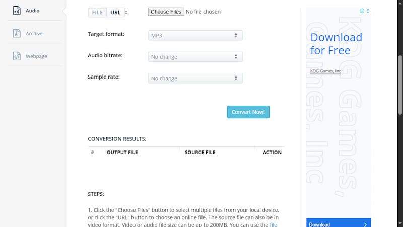 Aconvert AAX to MP3 Converter