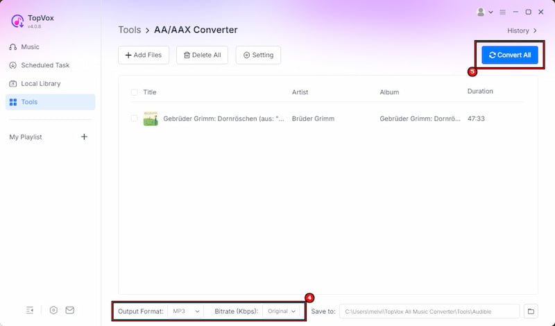Convert AAX Files to MP3