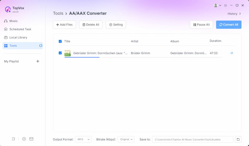 Topvox AAX to MP3 Converter