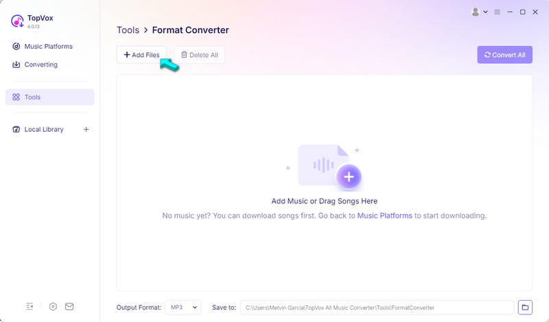 Load Aiff Sources For Conversion In Topvox All Music Converter
