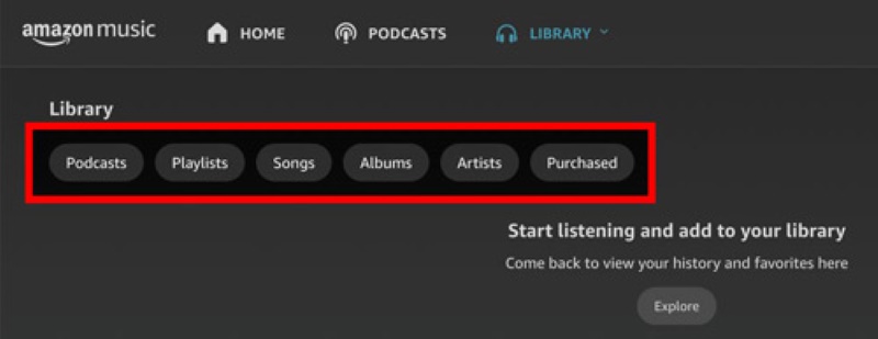 Find Amazon Music Purchased