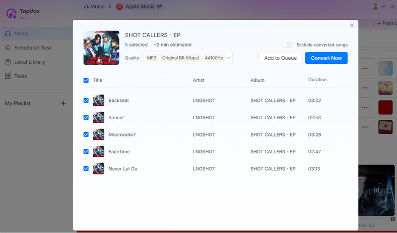 Add to Queue Or Convert Now