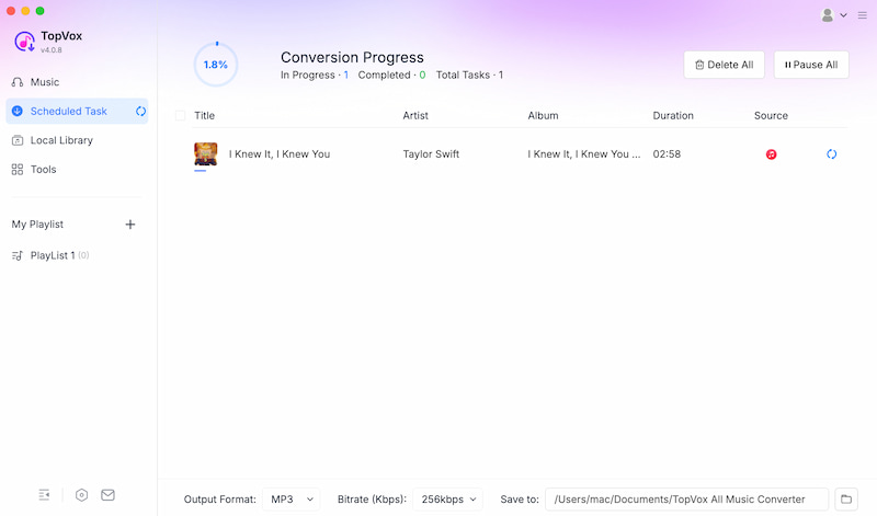 TopVox All Music Converter Downloaded MP3