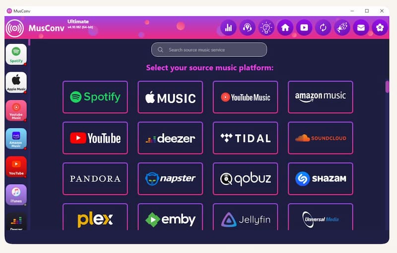 Musconv Source Select