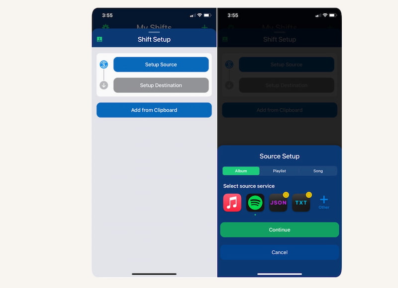 Songshift Setup Source