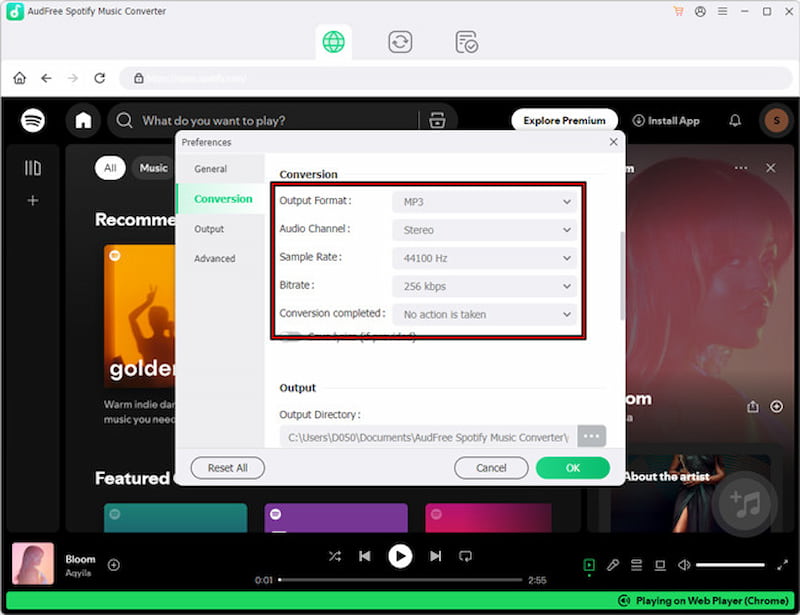 Specify Format And Settings