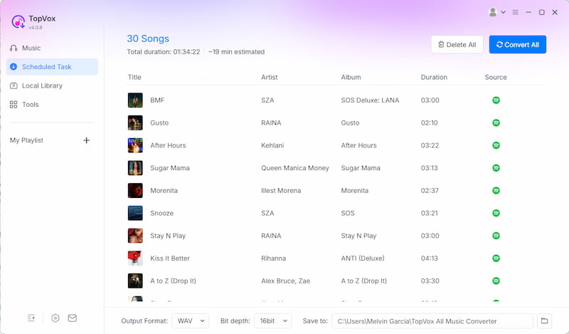Topvox All Music Converter Alternative to Audfree