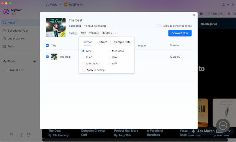 Topvox Audible Mp3 Convert Now