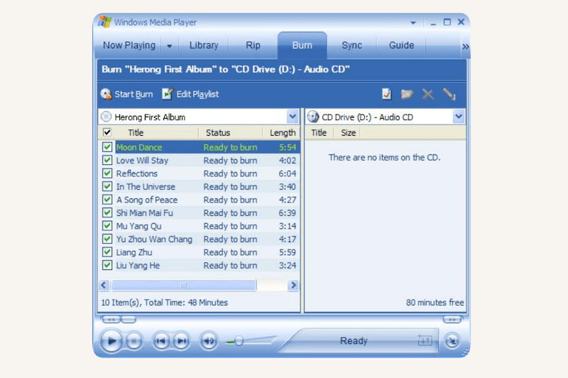 Windows Burn Audible to CD