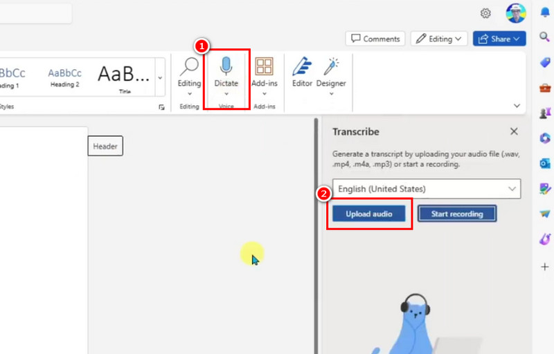 Transcribe Audio to Text Copilot