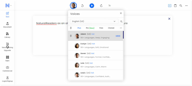 Pick Voice And Language