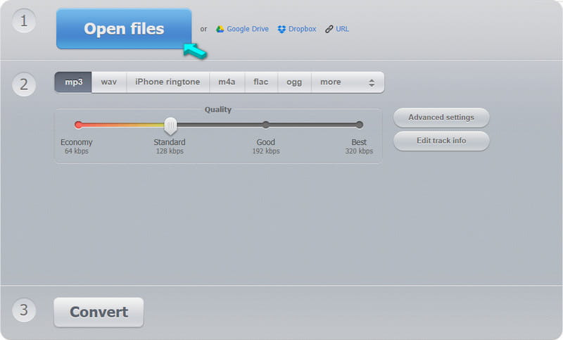 Upload AAX in Online Audio Converter