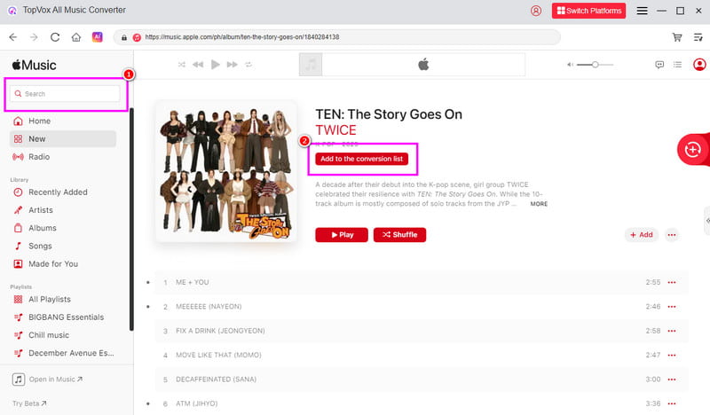 Add To The Conversion List Option Topvox