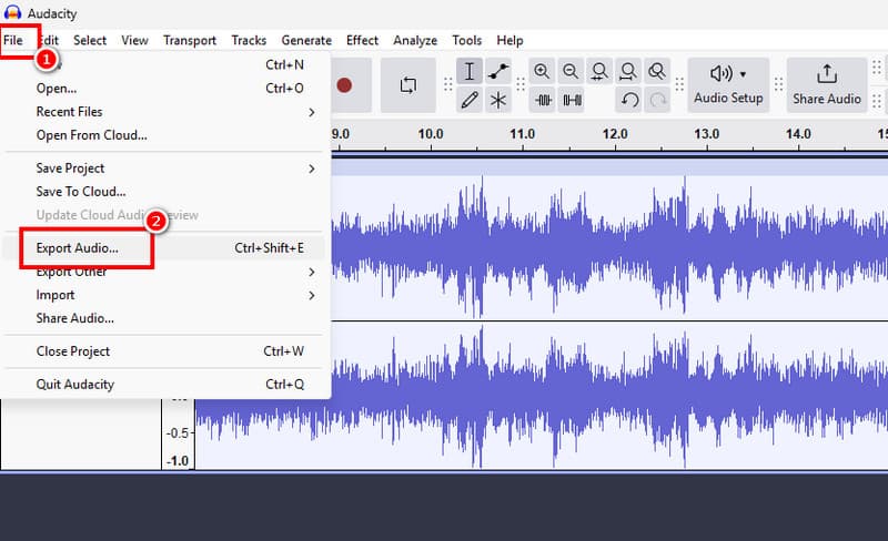 File Export Audio Audacity