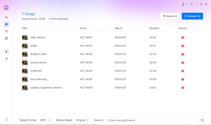 Topvox Start to Convert Apple Music