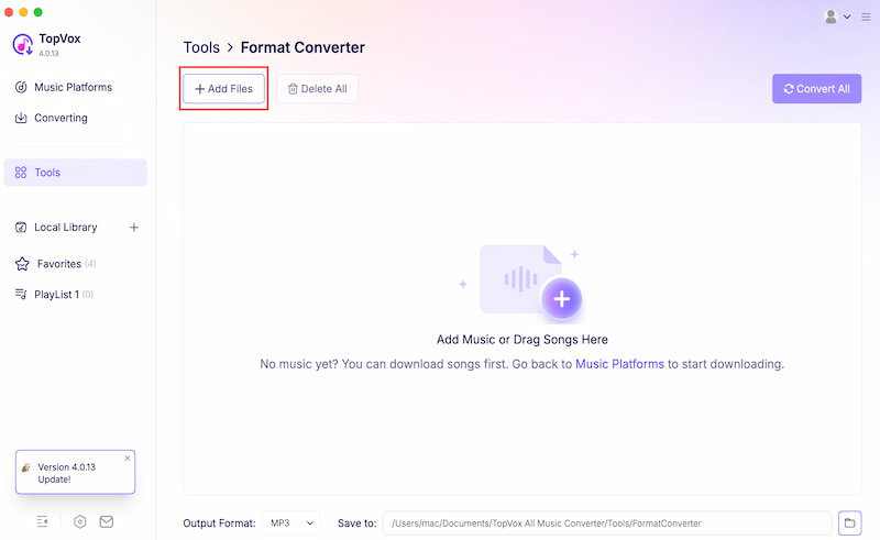 Topvox All Music Converter Add Files