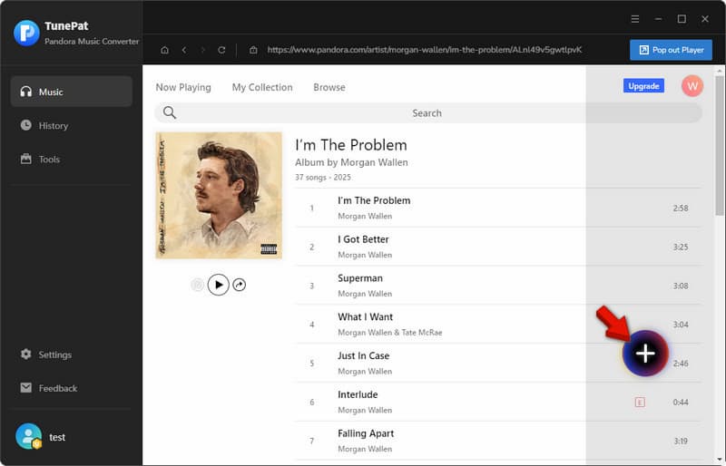 Add Pandora Music In Tunepat