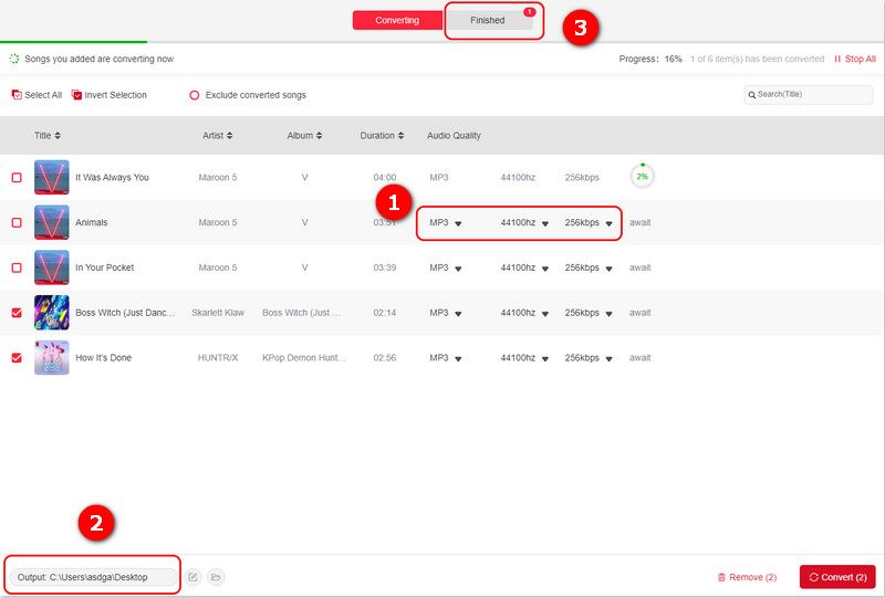 Topvox Finish Concersion