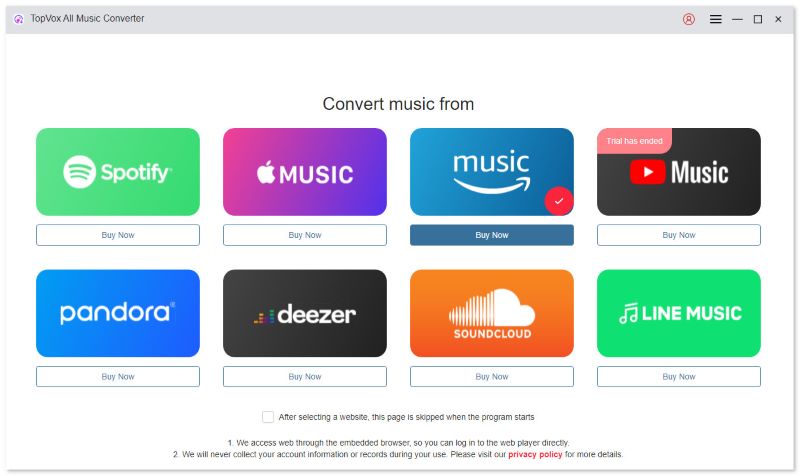 Choose Amazon Music Platform