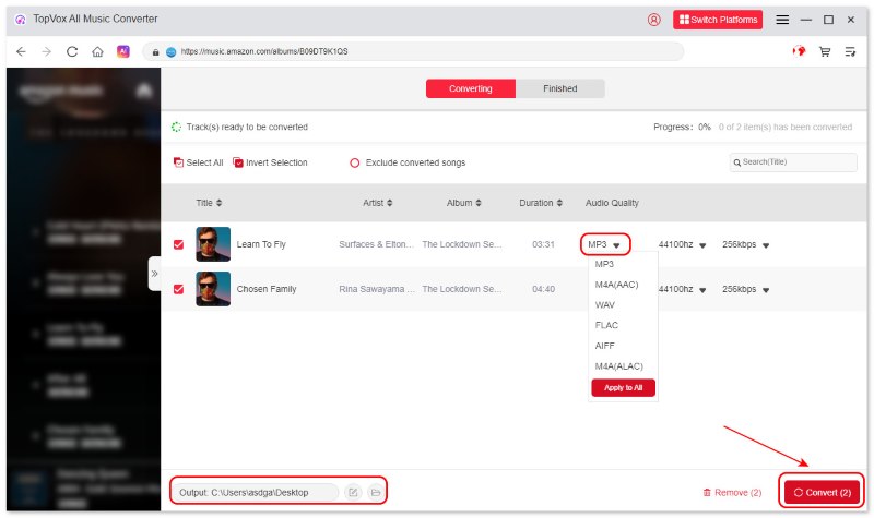 Convert Amazon Music Output Format