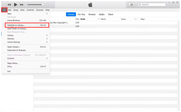 iTunes Add Files