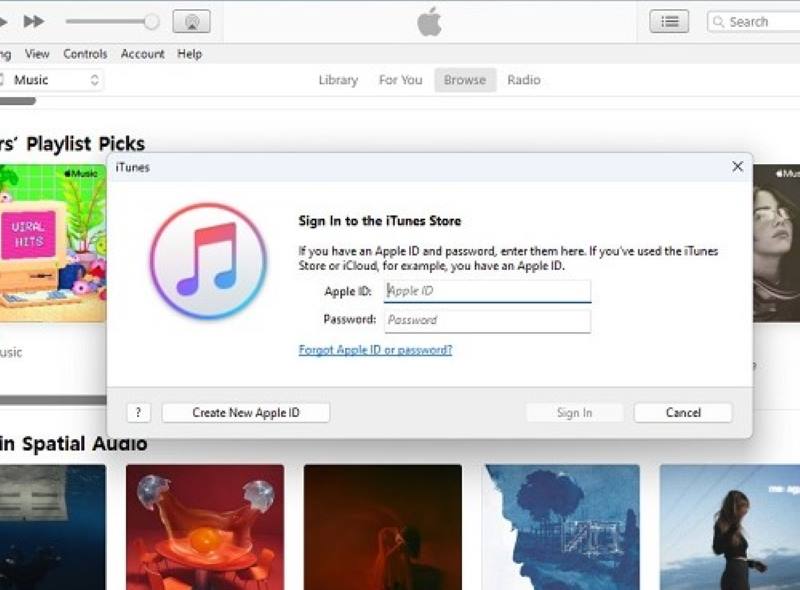 Sign in iTunes
