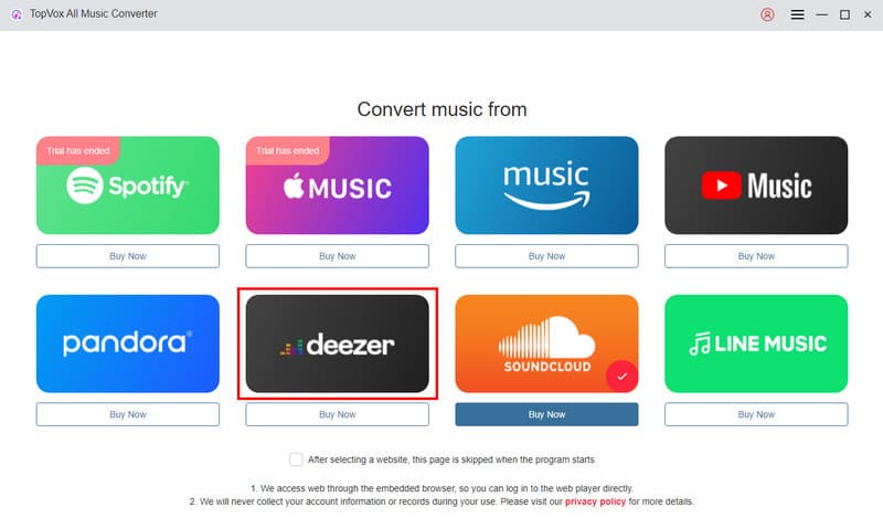Choose Deezer Platform Topvox