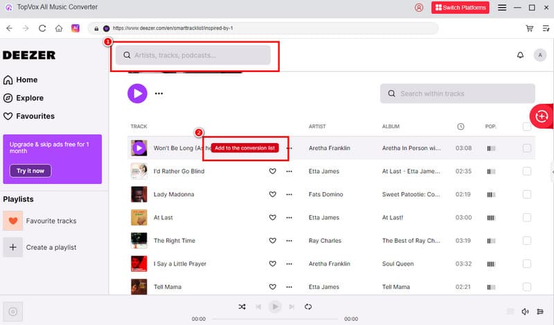 Search Add Conversion List Topvox