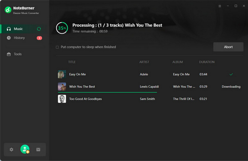 Downloading Deezer Music