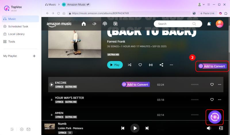 Add Amazon Music to Convert