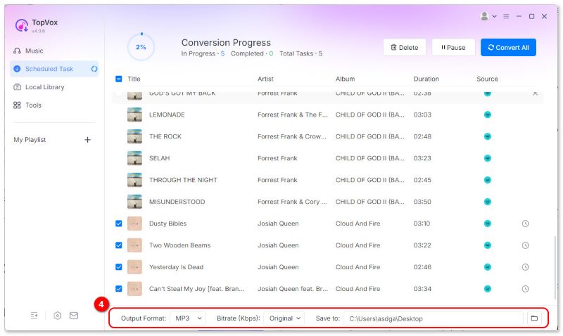 Start Conversion Progress