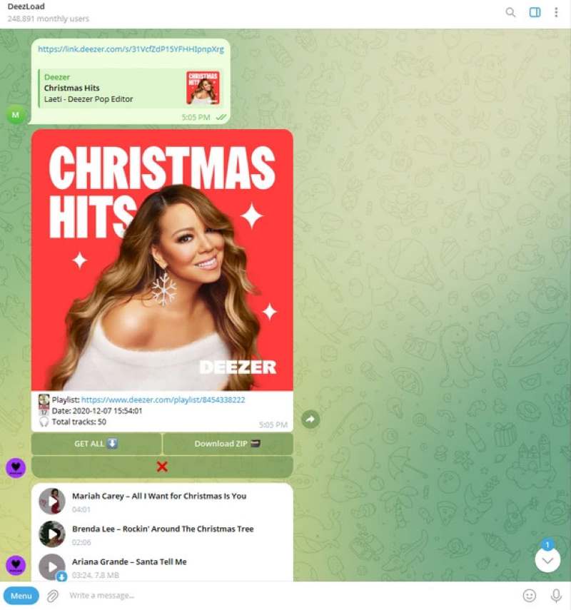 Telegram Bot Save Deezer