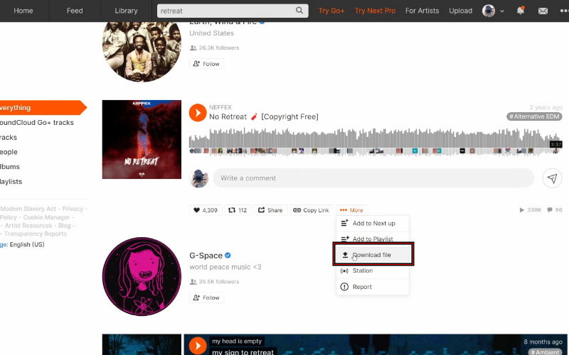 Find Track with Download Permission