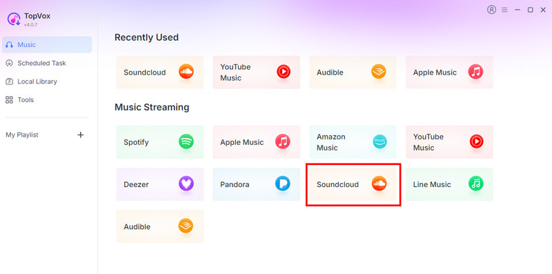 Select SoundCloud Platform Topvox