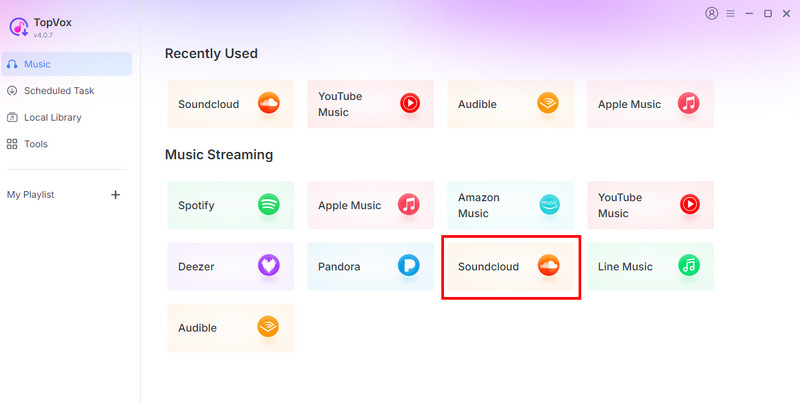 Choose Soundcloud Platform Topvox