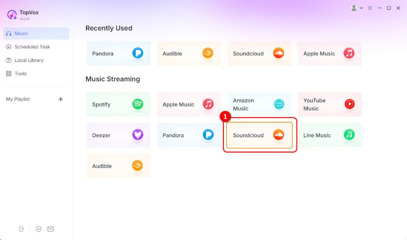 Choose Soundcloud Platform