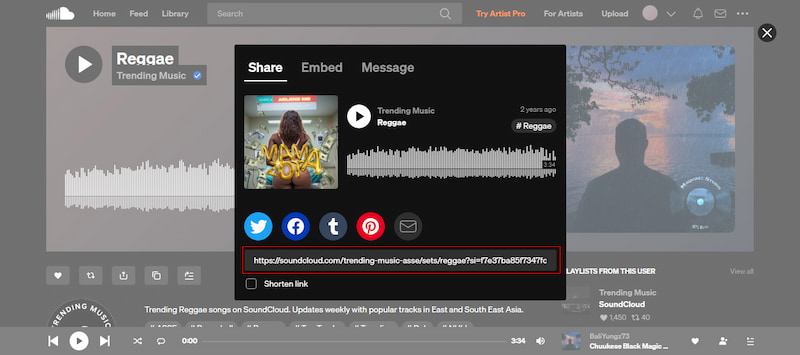 Copy Soundcloud Link