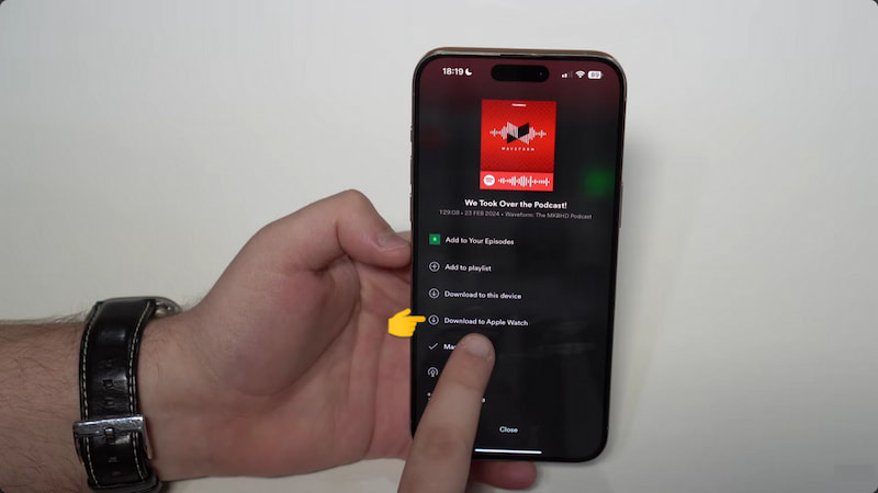 Sync Downloads from iPhone to Watch