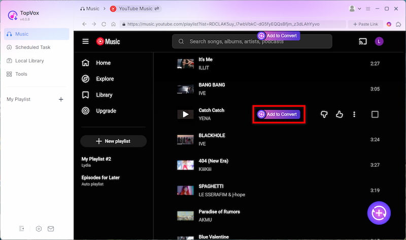YouTube Add To Convert