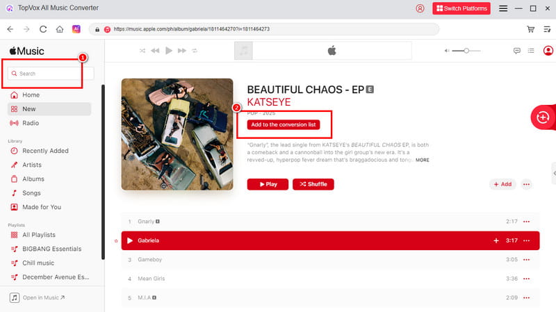 Search Add to The Conversion List Topvox