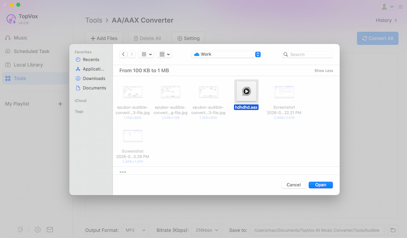 Topvox All Muisc Converter Select Aax File