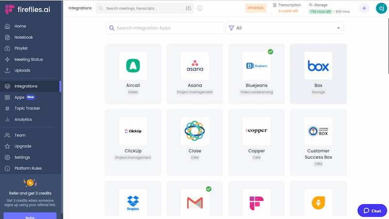 Fireflies AI Note Taker Integration