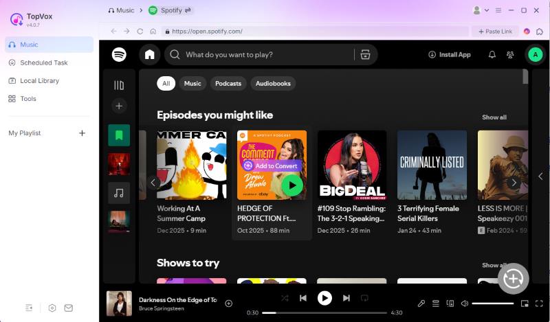 Topvox Convert Spotify Music