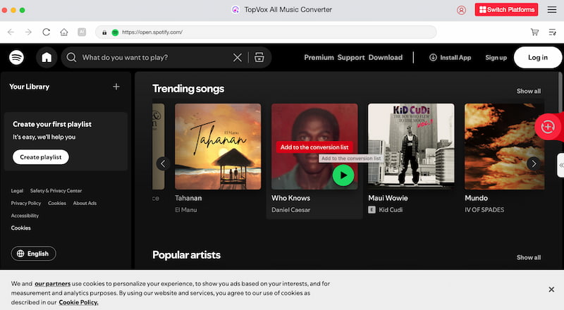Topvox Download Spotify Music