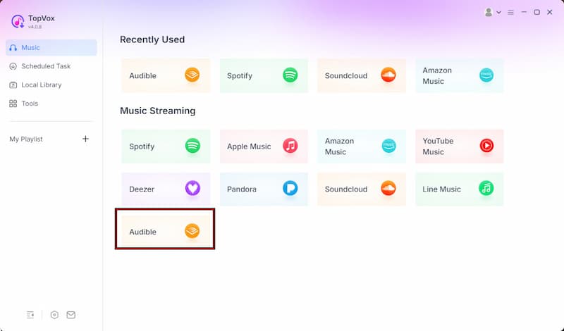 Open Audible App