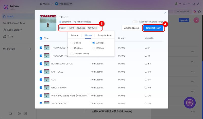 Change Output Settings