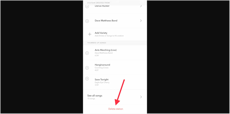 Delete Pandora Stations